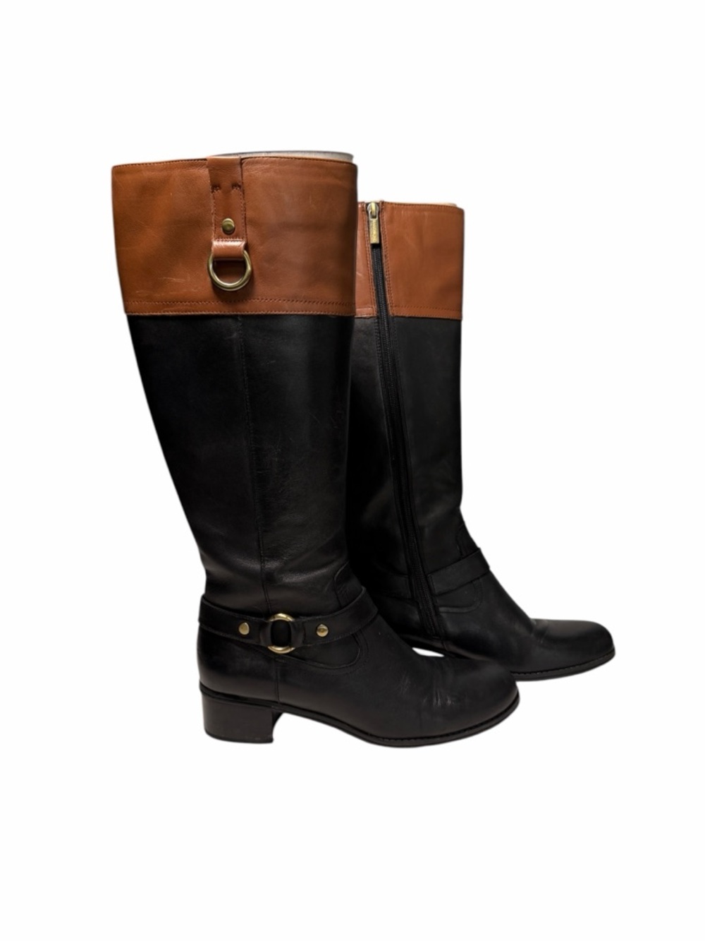 Audrey Brooke Black and Brown Tall Riding Boots size 8